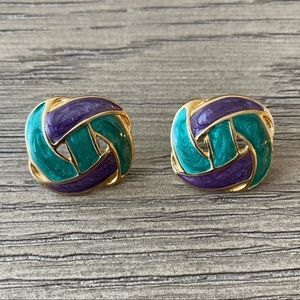 Vintage Purple and Turquoise Earrings